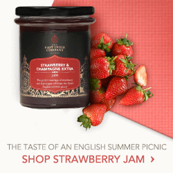 Strawberry and Champagne Extra Jam, an indulgent treat with scones