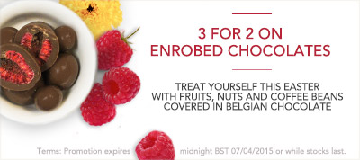 3 for 2 on all Enrobed Chocolates